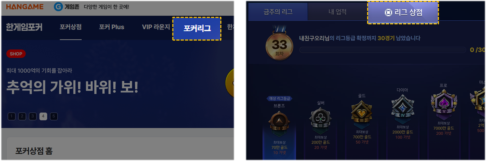 한게임포커 PC 가넷 사용